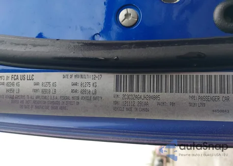 2018 Dodge Challenger Sxt from USA, damaged, VIN 2C3CDZAG4JH204805